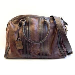 NEW Frye Jane Speedy Two Tone Leather Satchel Bag